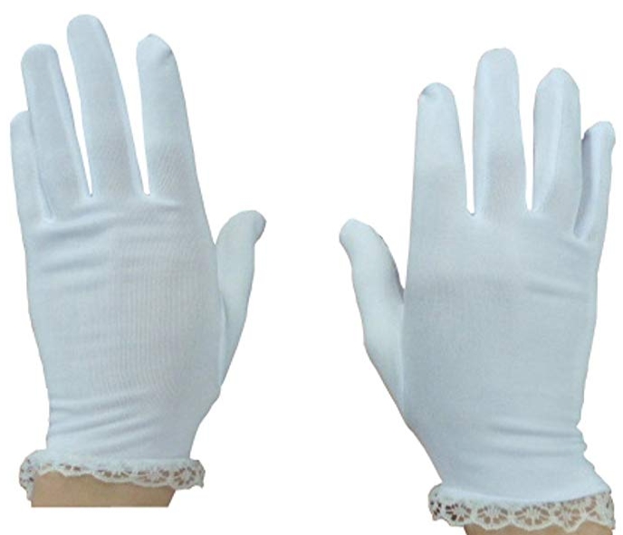 N'Ice Caps Women's White Stretch Special Occasion Parade Costume Gloves 